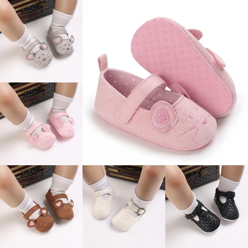 

First Walkers 2021 Born Baby Boys Girls Animal Princess Shoes Infant Cartoon Soft Sole Non-slip Cute Warm