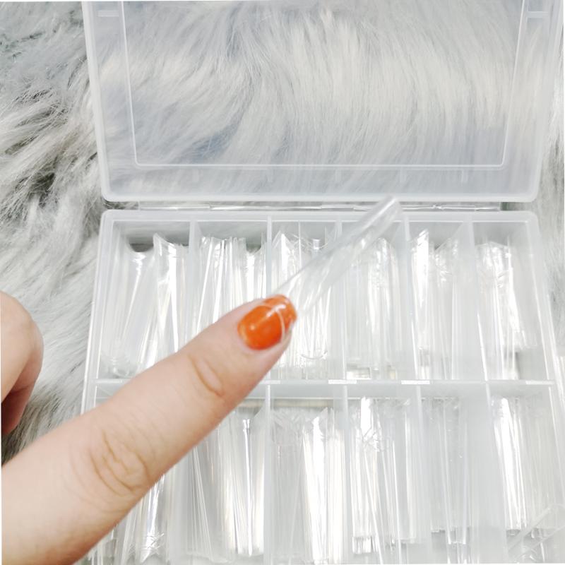 

False Nails 12size*20pc LongNails T Design Coffin Ballet Nail Supplies For Professionals Half French Fingertips Faux Ongles Kits, Red;gold