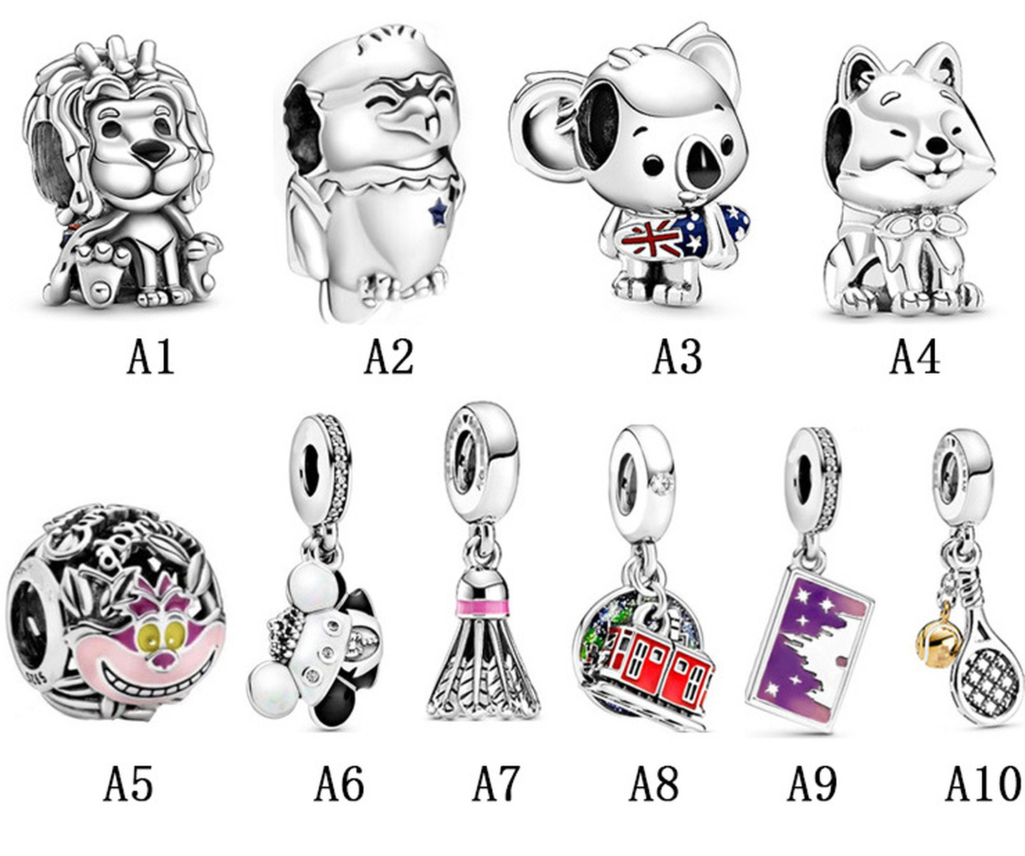 

Brand Fits Pandora Sterling Silver Bracelet Boy Girl New Animal Bracelet Bear Beads Charms For European Snake Charm Chain Fashion DIY Jewelry, Black