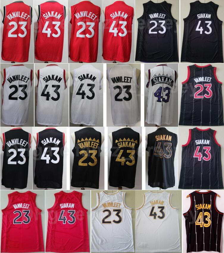 

Fred VanVleet 23 Pascal Siakam 43 Basketball Jersey Men Sewing Black Red White Team Color For Sport Fans Breathable All Stitching Pure Cotton Shirt Good Quality