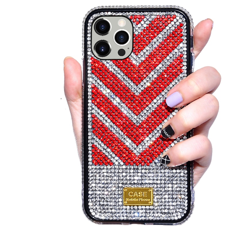 

Luxury Fashion Gradient Color Diamond Phone Cases for IPhone 12 11 PRO Max 12PRO Xr/xs/xsmax 7 8 Plus Full Flash Trend Approval Shell Case