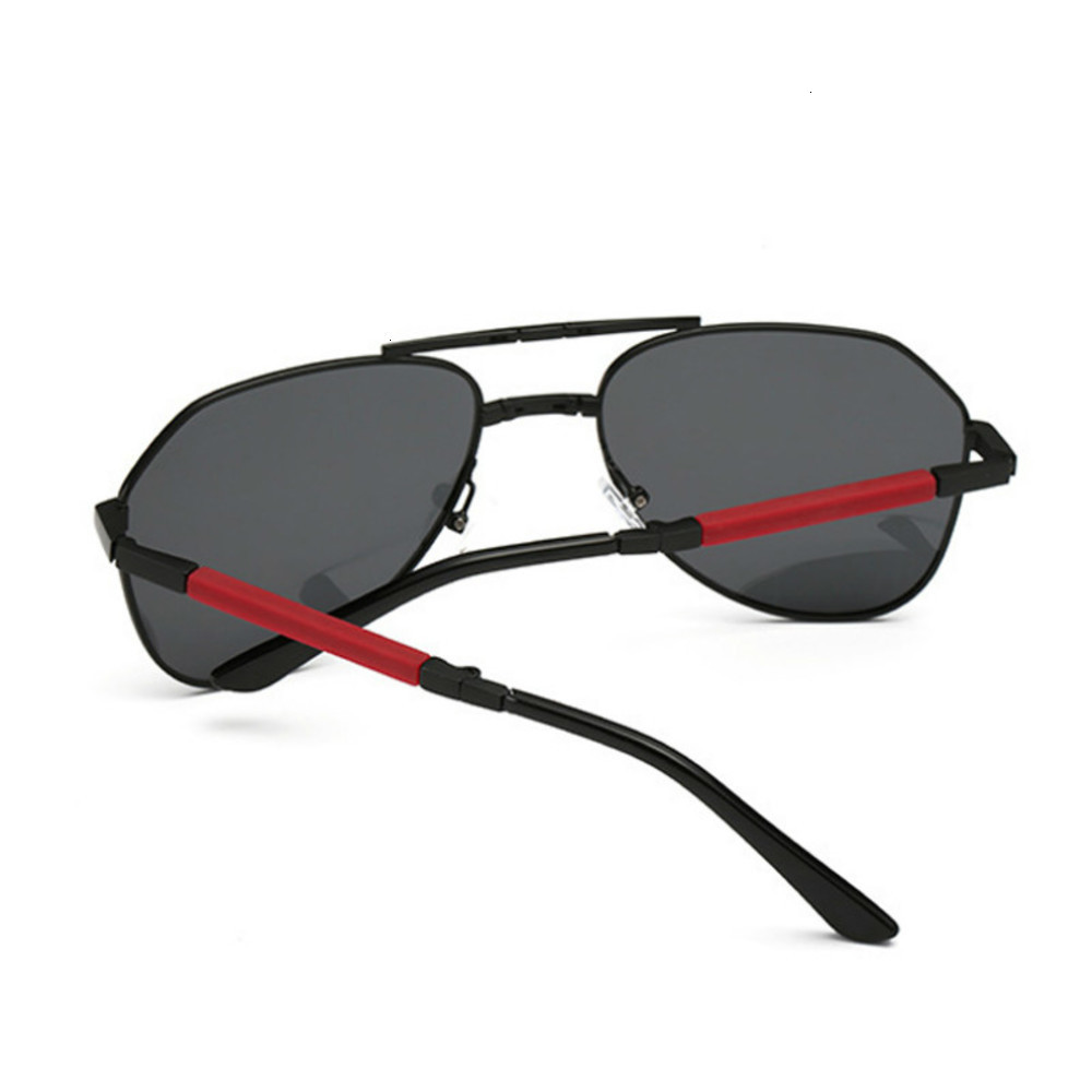 

Highend accessories HBK Foldable Polarized Sunglass Men Women Driving Pilot Folded Brand Digner Sun Glass Metal Frame Shad PM, Black