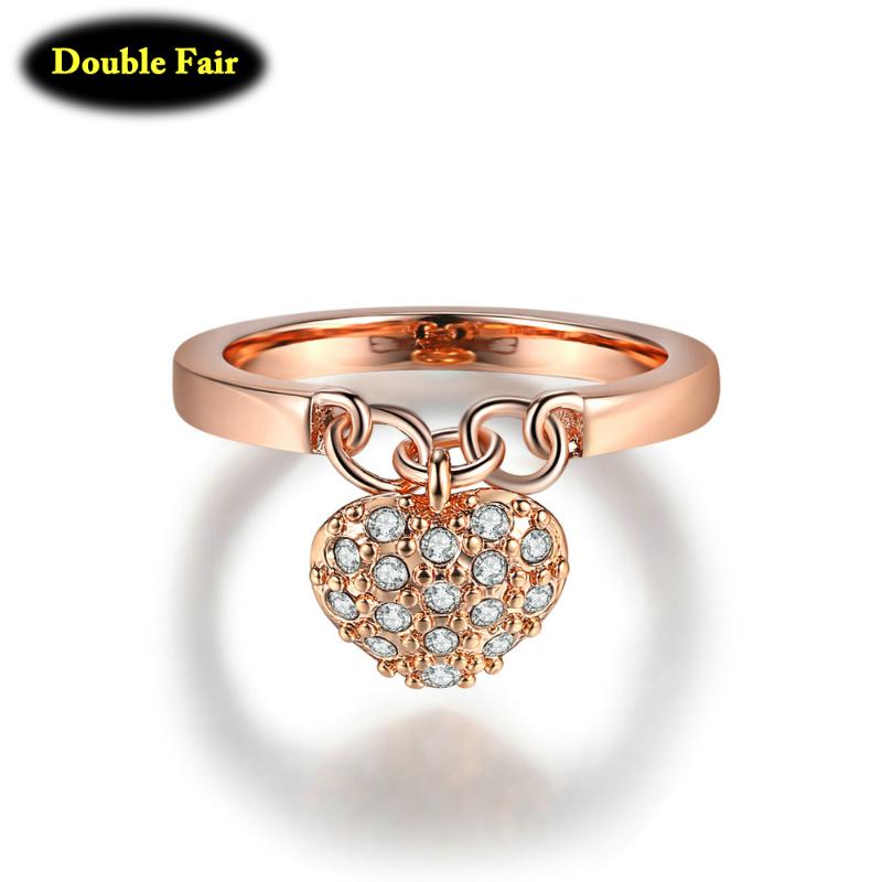 

Wedding Rings Brand Romantic Love Heart Shaped Buckle For Women Engagement Party Jewelry Women's Ring Girl DWR279, Slivery;golden