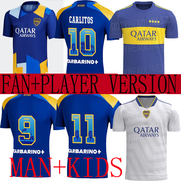 

2021 Boca Juniors third away home soccer jerseys 115th 21 22 anniversary 115 SPECIAL YEARS Player version TEVEZ MARADONA CARLITOS GAGO blue, Black;yellow