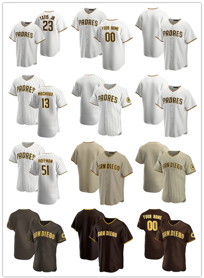 

Custom Mens women Youth San Diego Padres 19 Tony Gwynn 23 Fernando Tatis Jr. 51 Trevor Hoffman 13 Manny Machado Baseball Jerseys, Blue;black