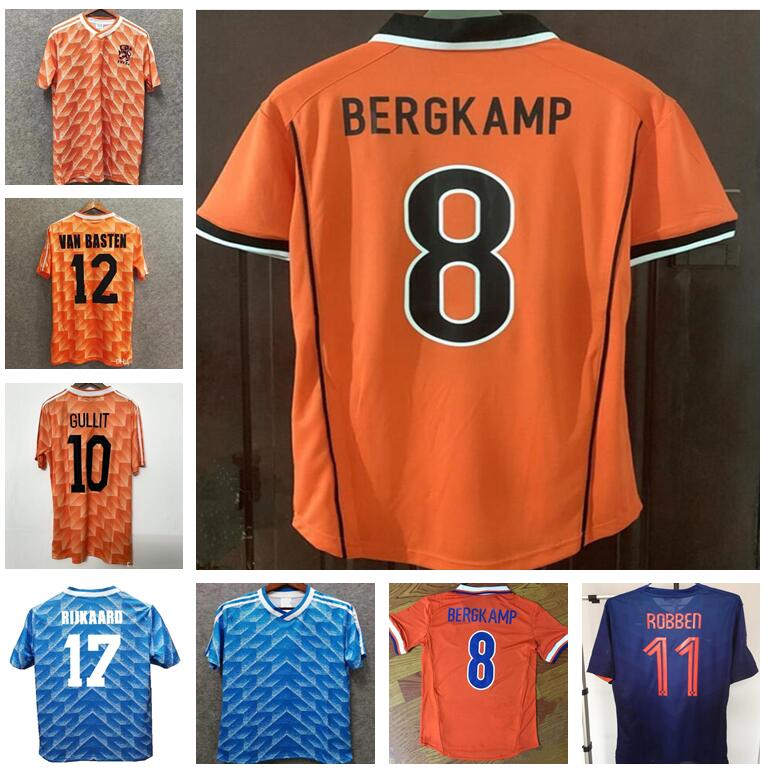 

Retro 1988 Soccer Jersey 88 Van Basten 1997 1998 1994 football shirts BERGKAMP 97 98 10 12 Gullit Rijkaard DAVIDS, Black;yellow
