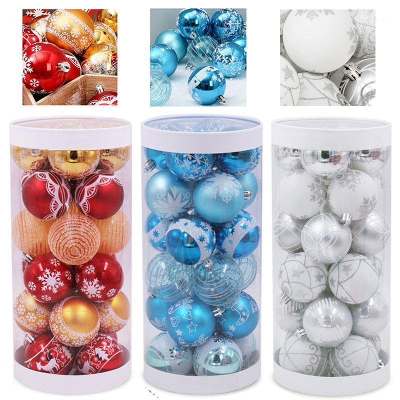 

Party Decoration 24pcs Christmas Tree Ball Decorations For DIY Xmas Wedding 6CM Plastic Baubles Balls Hanging Ornament Home Decor