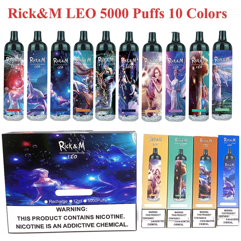 

Original RandM LEO 5000puffs Rechargeable Disposable Vape Pen E Cigarette Device With RGB Light 1100mAh Battery vs r&m legend