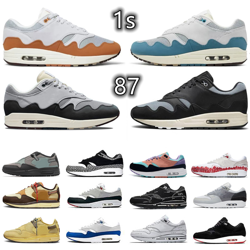 

1 87 men women Running Shoes 1s Patta Aqua Noise Black Grey Monarch Night Maroon Baroque Brown Cave Stone Saturn Gold London Amsterdam Elephant mens Sports Sneakers, Color#26