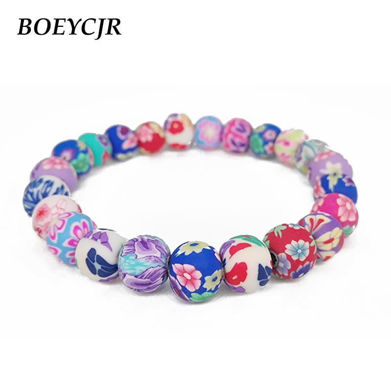 

Charm Bracelets BOEYCJR Arrival Soft Clay Beads Bangles & Fashion Jewelry Colorful Bracelet For Teen Girls Christmas Gift, Golden;silver