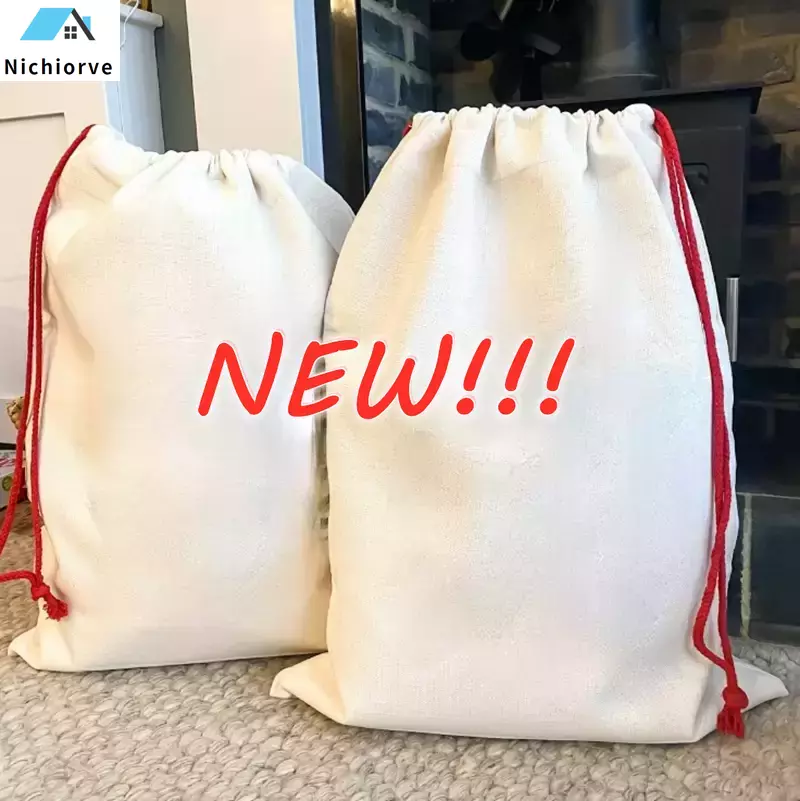 

DHL Sublimation Blank Santa Sacks DIY Personlized Drawstring Bag Christmas Gift Bags Pocket Heat Transfer FY4931