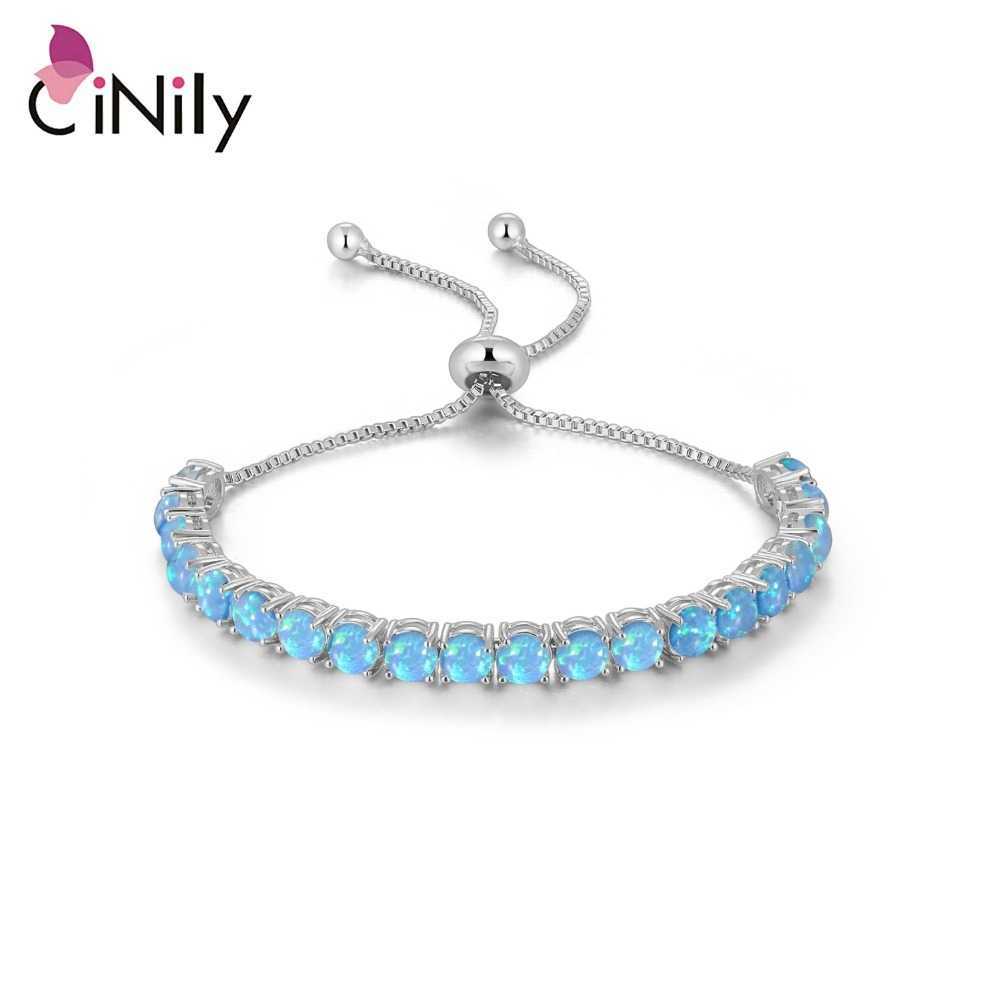 

Cinily Prong Setting Fire Opal Bracelets Bohemia Silver Plated Fashion Jewelry Bracelet for Women Jewelry Birthday Fashion Gift Q0717