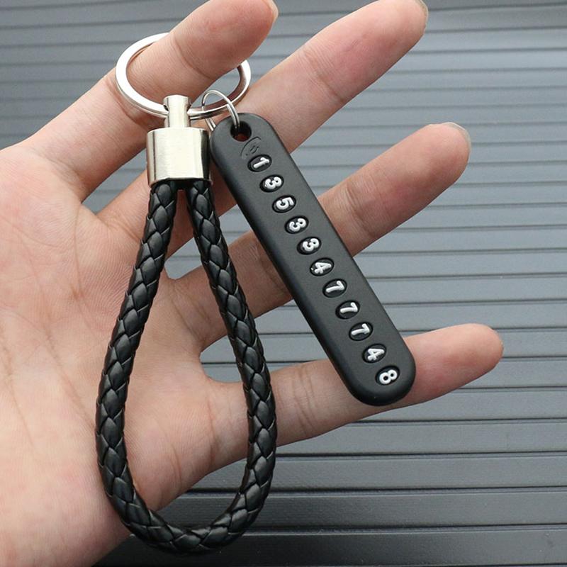 

Keychains Car Keychain Men's High-end Key Chain Anti-lost Number Plate Woven Lanyard Pendant DIY Mobile Phone
