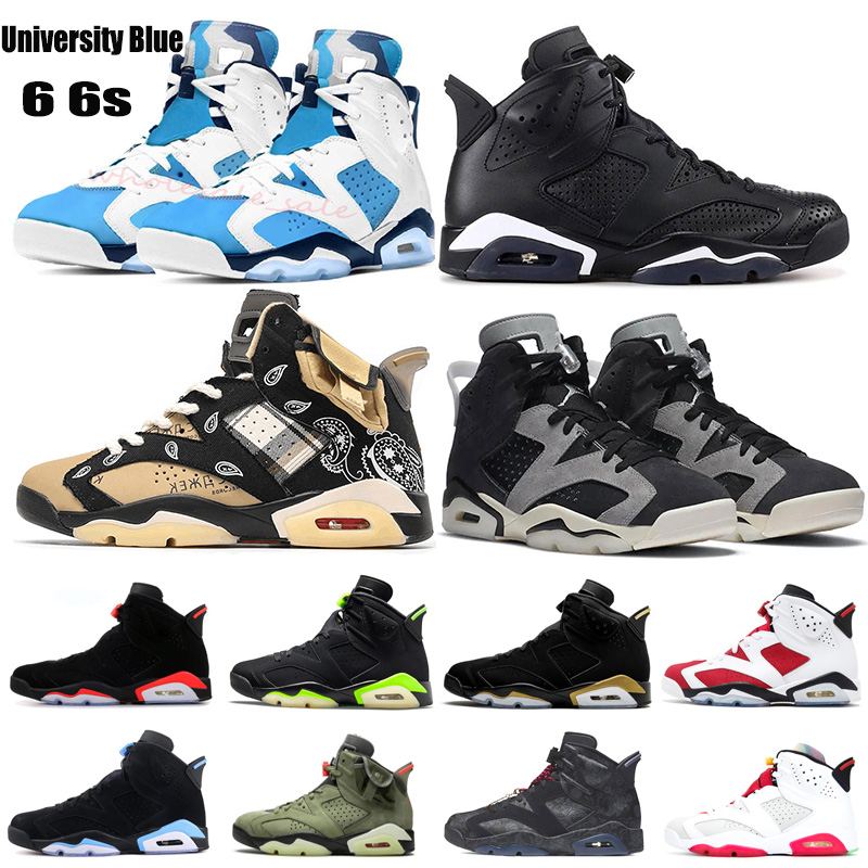 

Jumpman 6s UNC Carmine Mens Basketball Shoes Black Cat Court Purple 6 University Blue British Khaki Electric Green Hyper Infra Red Hare bred Men Sports Sneakers, Pinnacle 40-47