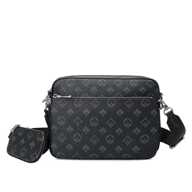 

Duffel Bags Printed Design Luxury Men's Bag European And American Fashion Men Shoulder High Quality Large Capacity Messenger, Black