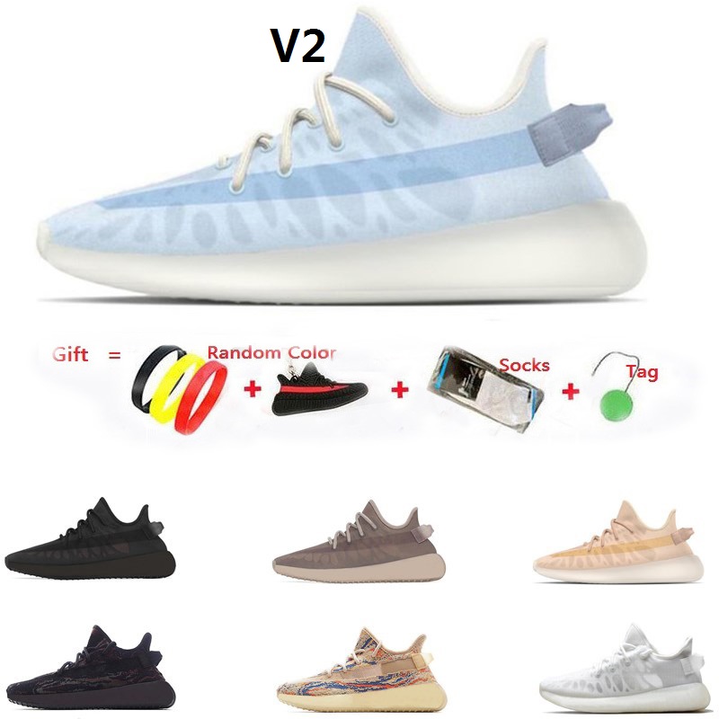Kaws [en stock] 2021 kanye mono chaussures de course hommes ouest v2 2.0 shan bing cendres pierre pierre terre terreère désert yeezreel statique