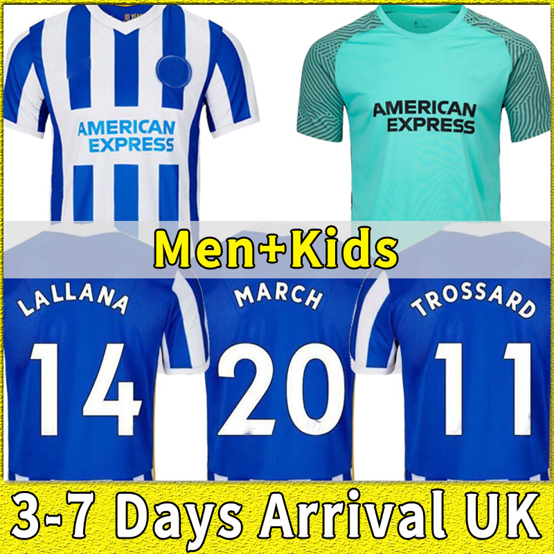 

Brighton 2021 2022 Soccer Jerseys MOOY WEBSTER TROSSARD MAUPAY MARCH LALLANA Mac Allister 21 22 Home Away men kids suit set Blue Football Shirt Hove Albion, Home kids