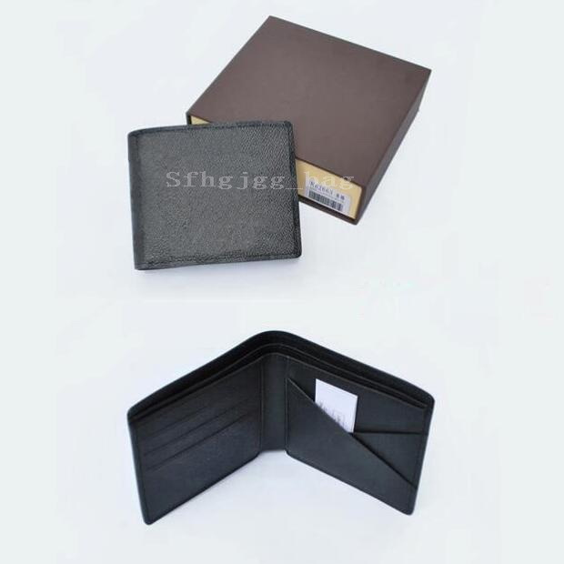 

Men Short wallets Multiple Bifold Black Brown mens purses women purse Card holder wallet With Box, Black plaid