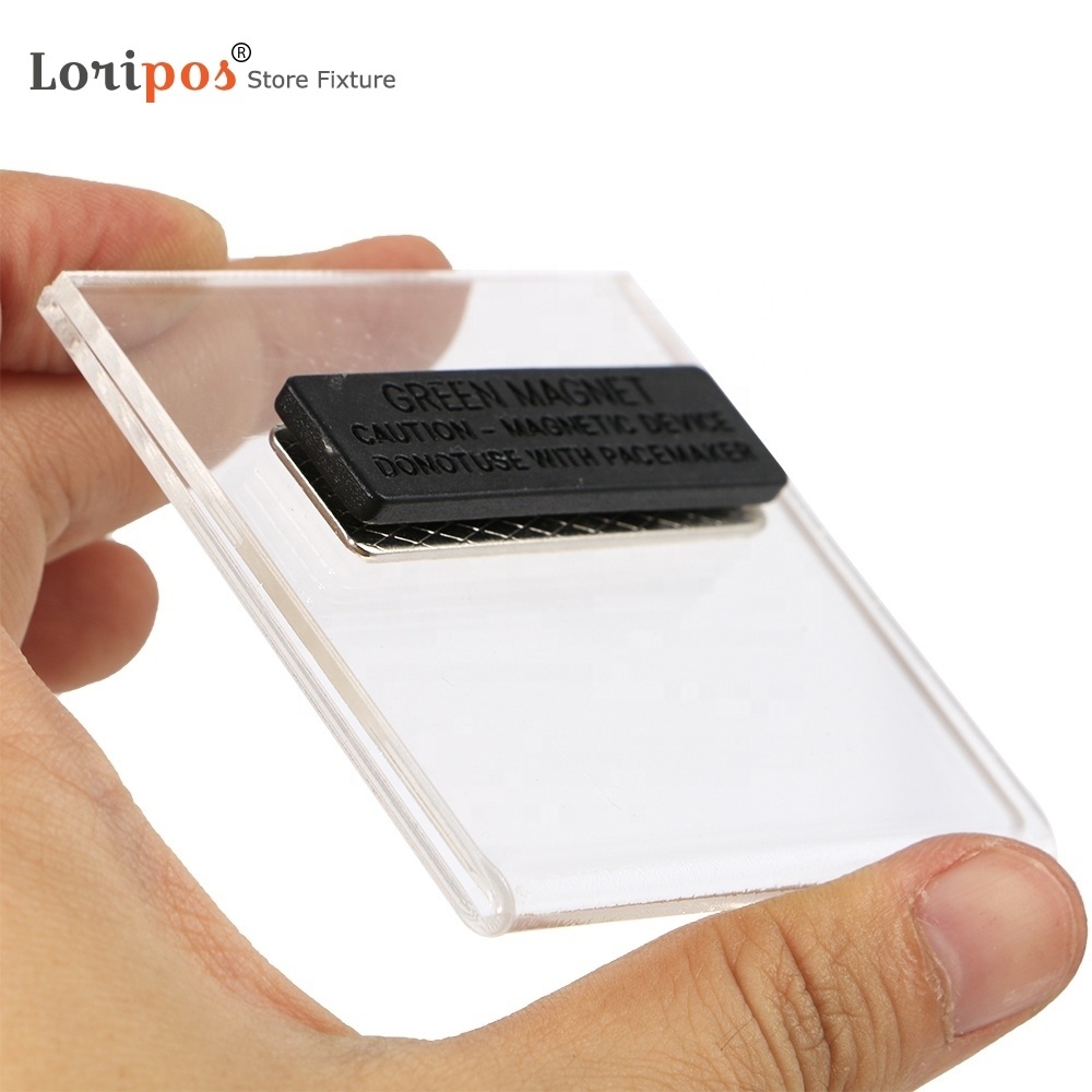 6x6cm Magnetic Acrylic Label Frame Tag Sleeve Id Card Holder Badge for Company Staff Student Display Name-image-754665679