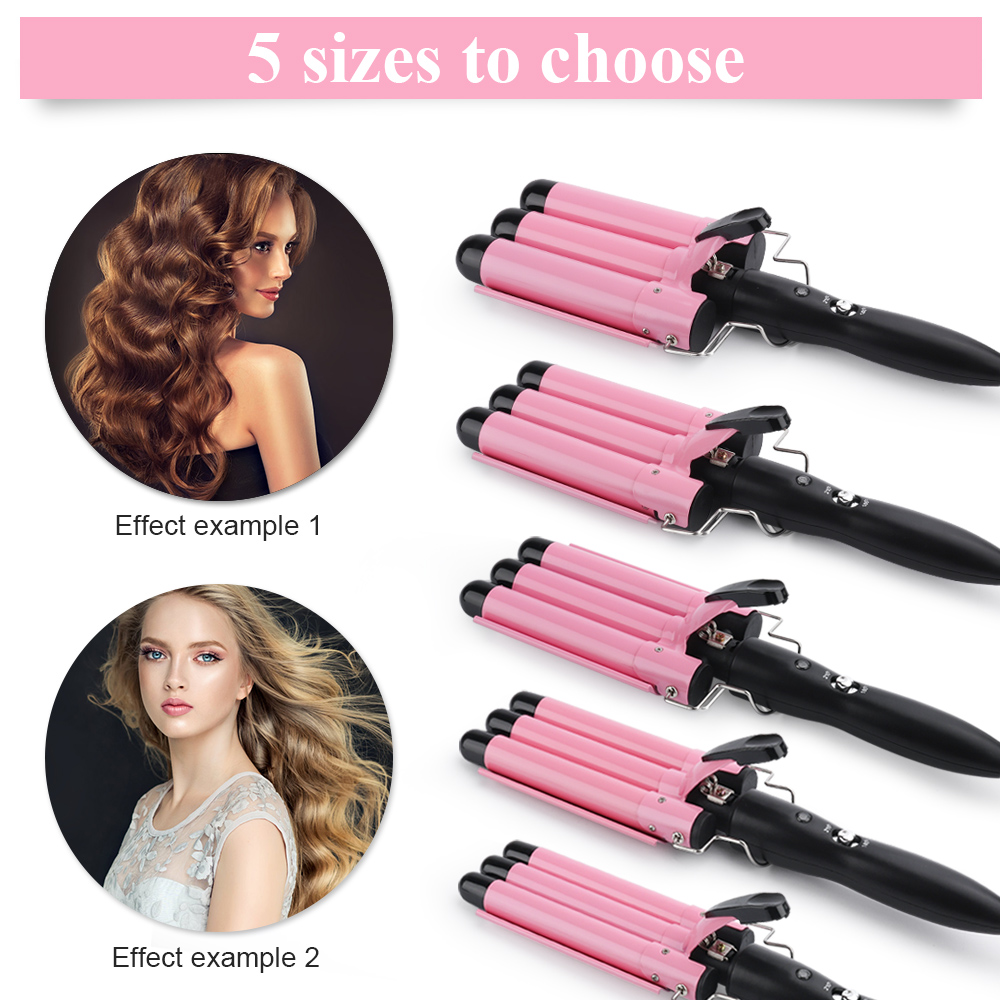

Professional Hair Curlers Ceramic Triple Barrel Air Curler Wand Triple Barrel Electric Hair Electric Curling Styling Tools