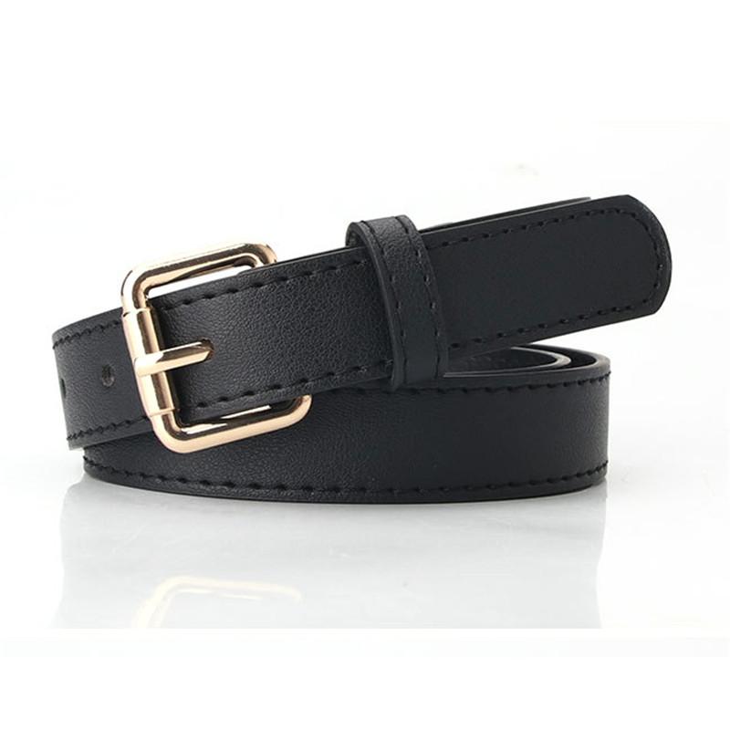 

Belts 105cm*2.4cm PU Belt Women Square Metal Buckle Stylish Ladies Girdle Vintage Leisure Waistband Female, White