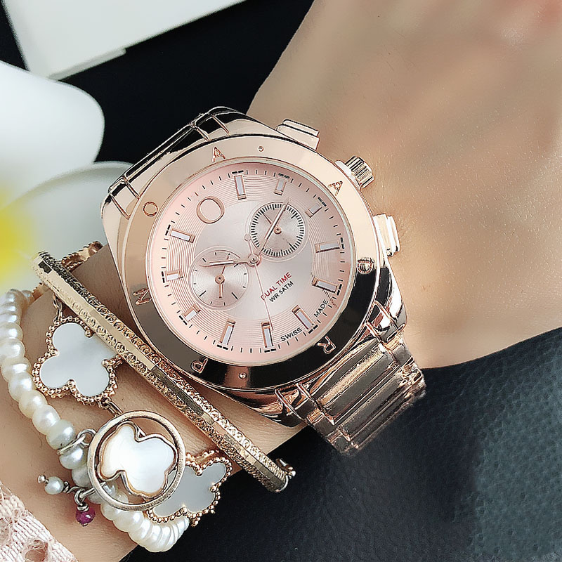 

Fashion Brand Watches Women Lady Girls style steel metal band Quartz wrist Watch P69, Gold silver