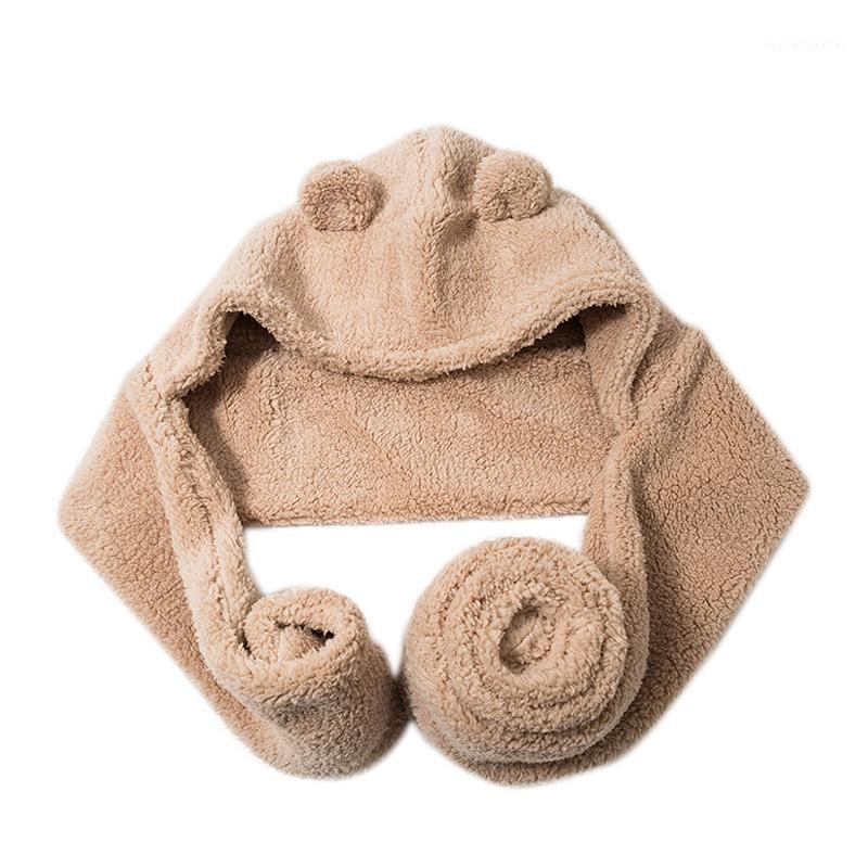 

Scarves Cute Bear Ears Warm Hat Scarf Women Girls Winter Hats Comfortable Durable