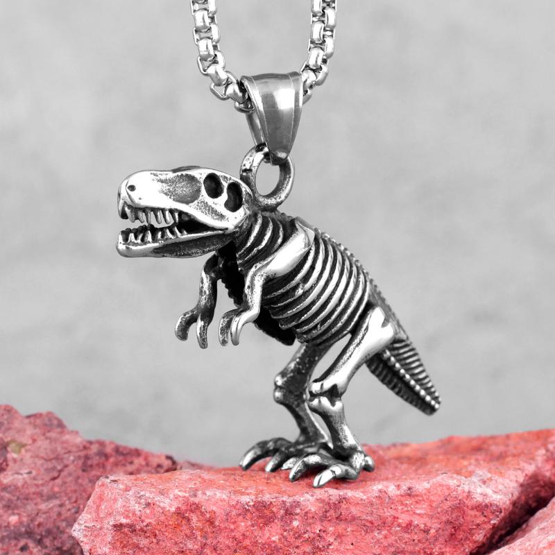 

Pendant Necklaces Tyrannosaurus Dinosaur Stainless Steel Men Pendants Chain For Boyfriend Male Jewelry Creativity Gift Wholesale