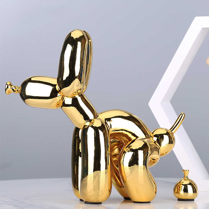 

Creative Poop Balloon Dog Statue Home Decoration Modern nordic Cute Animal Resin Art Sculpture Crafts Desktop Decors Ornaments 210607