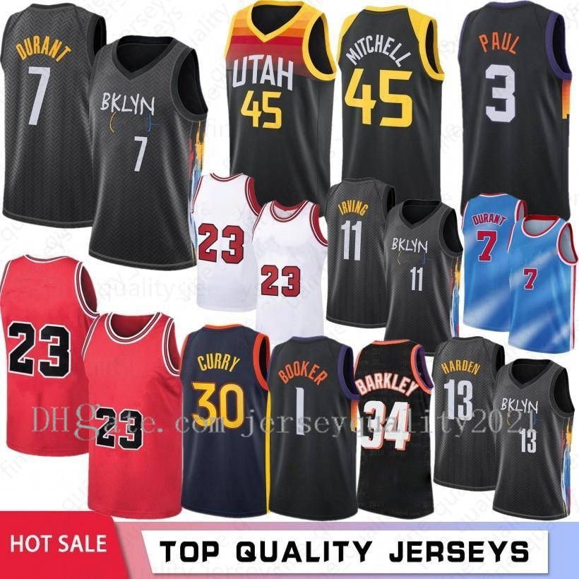 

Men Basketball Jerseys 11 Kevin Irving 7 Kyrie 13 Harden Durant Pippen Rodman 30 Curry 1 Booker 45 Wiseman Mitchell 3 Paul Stockton Barkley, Black;red