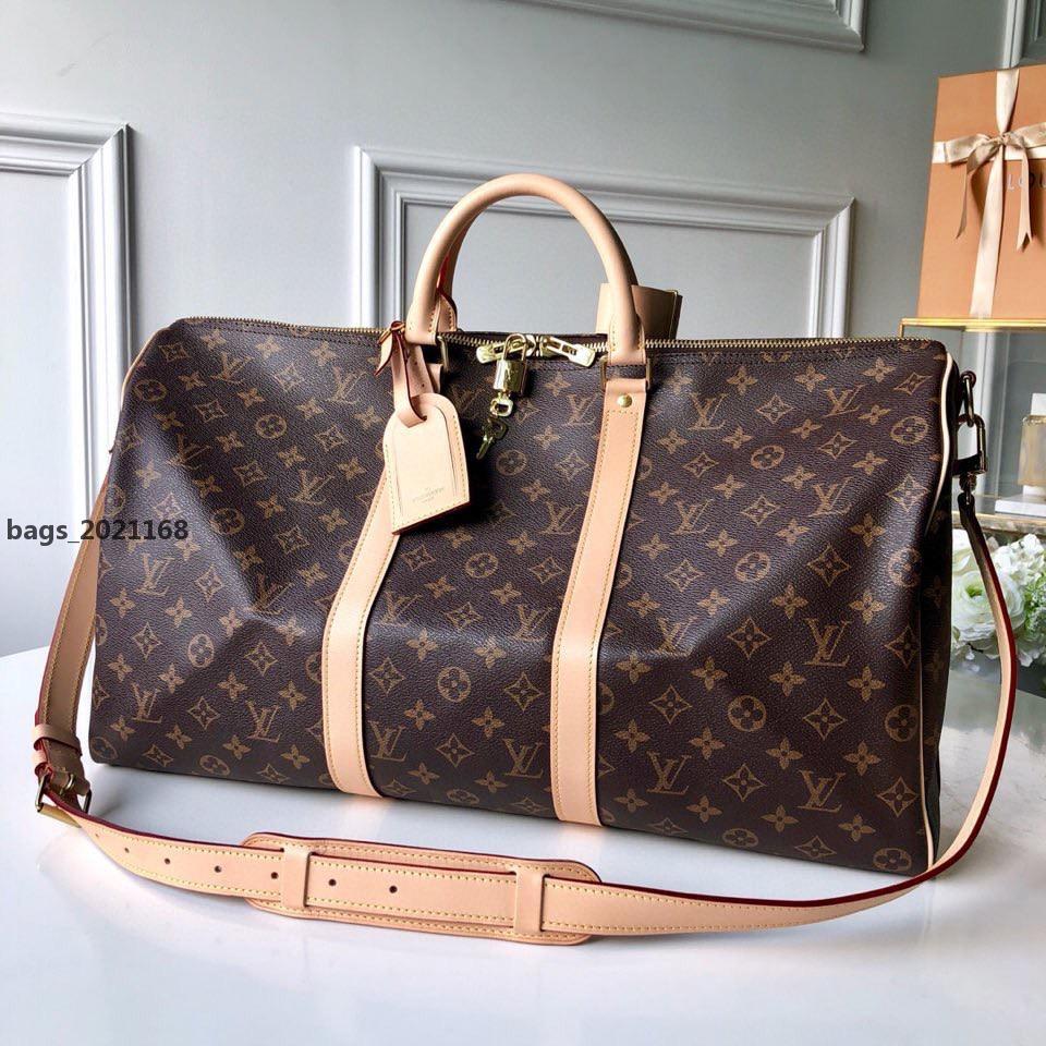 

1_8 55cm DUFFLE Travel Bag Men's Duffel Backpack Outdoor Packs Storage Messenger Bags F LVLOUISVITTON BAGVUTTON