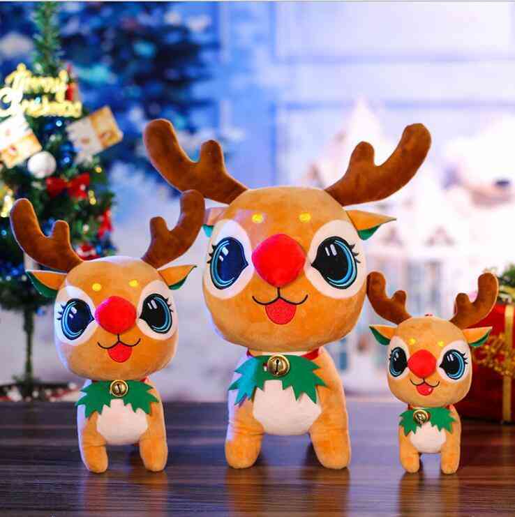 

Hot DHL 2021 Newest High quality With bells plush elk toy Christmas deer doll dolls children giving gifts cute Xmas decorations CY22