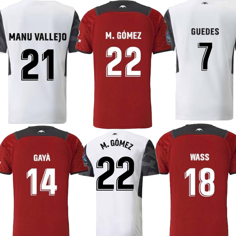 

M.GOMEZ Valencia Mens Soccer Jersey C.SOLER camiseta CUTRONE GAMEIRO OLIVA GAYA MANU VALLEJO G.PAULISTA Football Shirt 21 22, Black;yellow