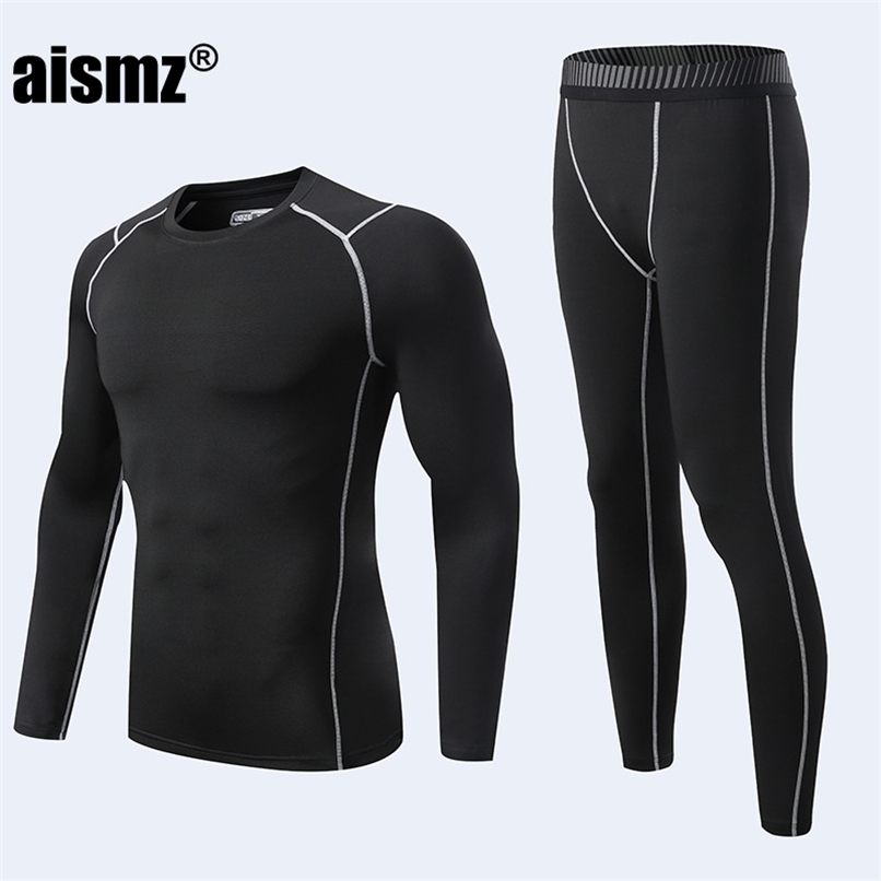 

Aismz Thermal Underwear Boy & Men First Layer Sport Suits Man Rashgard Compression Quick Drying Fitness Second Skin Long Johns 211110, Ua500 green shirt