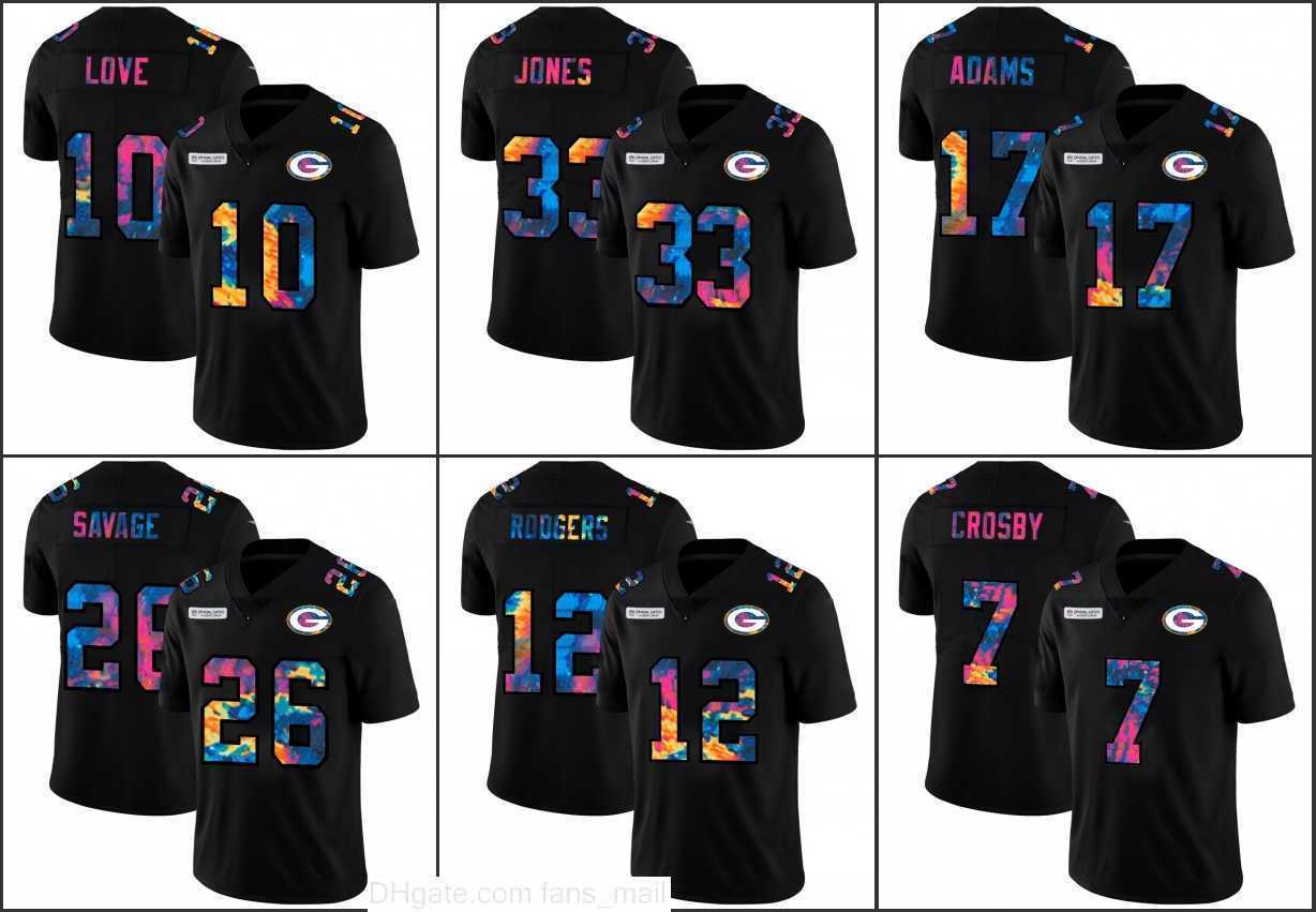 

Green BayPackersMen #12 Aaron Rodgers 17 Davante Adams 33 Aaron Jones Multi Color Crucial Catch Woman Youth Limited Jersey