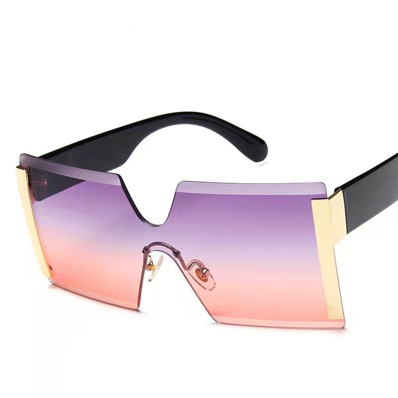 

Sunglasses Black Square Oversized Retro Women Big Frame Colorful Sun Glasses Female Mirror Unisex Gradient Hip Hop Shades