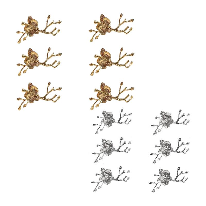 

Napkin Rings Plum Blossom Branch Design Holder Ring Western Towel El Table Decoration Set Of 6