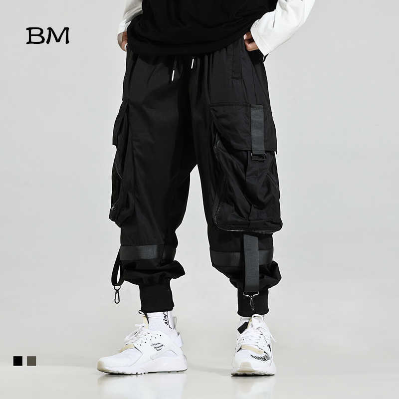 

2020 Streetwear Joggers Hip Hop Trousers Black Harem Pants male Techwear Clothes Fashions Korean Style Bts Kpop Men Clothing X0721, Army green