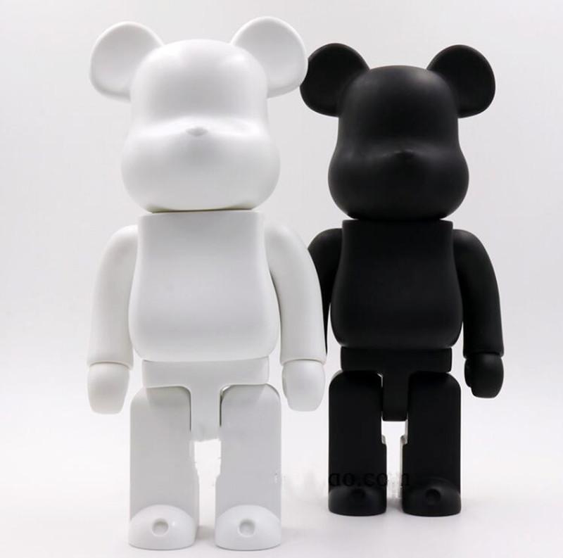 

Hot 400% 28CM 0.4KG Bearbrick Evade glue Black bear and white bear figures Toy For Collectors Be@rbrick Art Work model decorations gift