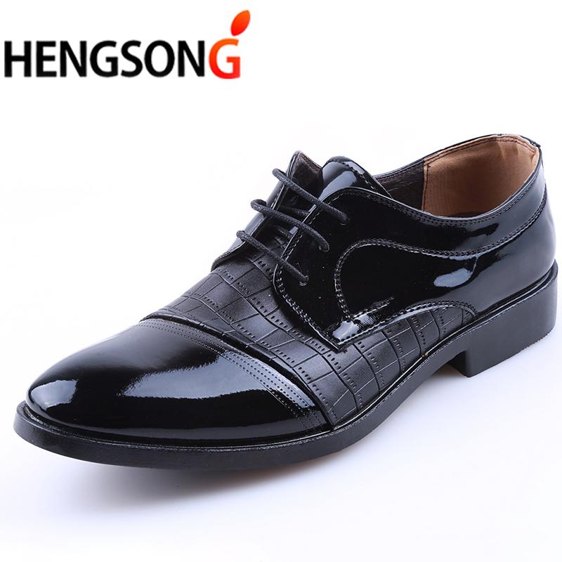 

Point Toe Men Dress Shoes Men's Business Wedding Formal Derby Flat Zapatos Classic Gentleman, Black