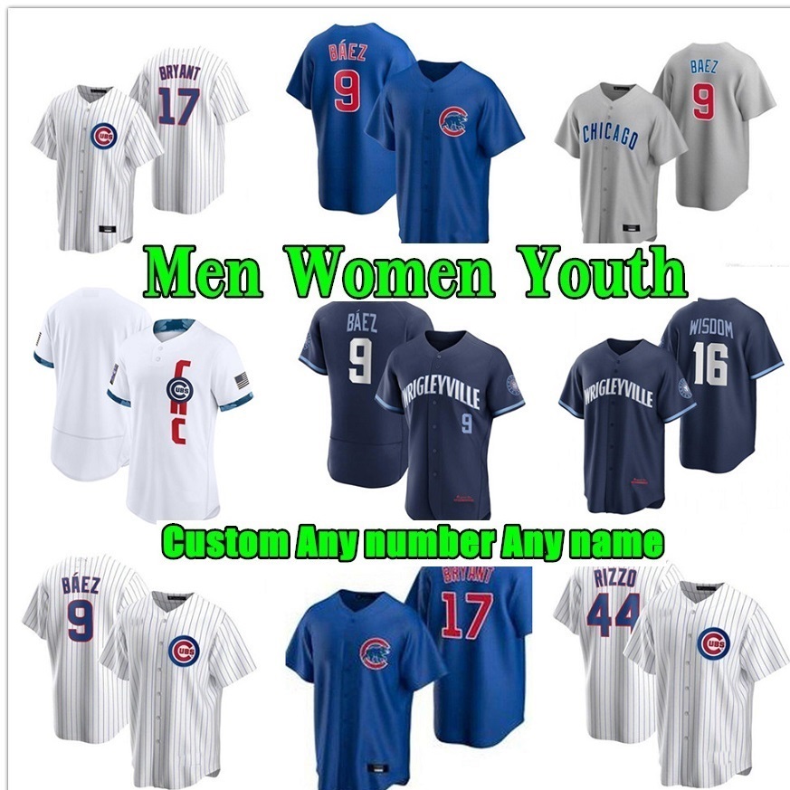

Chicago Men Women Youth Cubs Baseball Jersey 9 Javier Baez Anthony Rizzo Kris Bryant Ian Happ Willson Contreras Nico Hoerner Ryne Sandberg Hendricks Murphy Jerseys, As shown in illustration