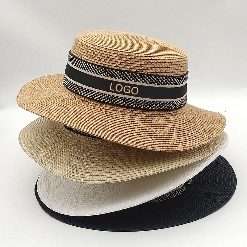 

wholesale Luxury Spring New Style Raffia Straw Hat Ribbon Letter Big Brim Ladies Sun Hat Seaside Vacation Travel Hat High Quality Ladies, Gray