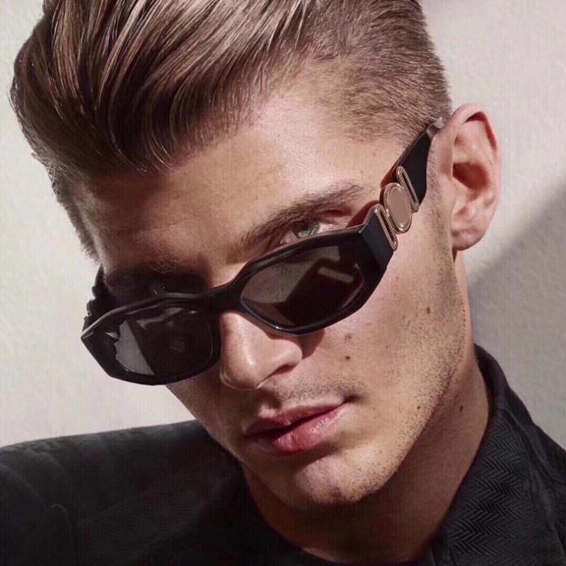 

Sunglasses Black Rectangular Women With Metal Fashion Narrow For Men, White;black