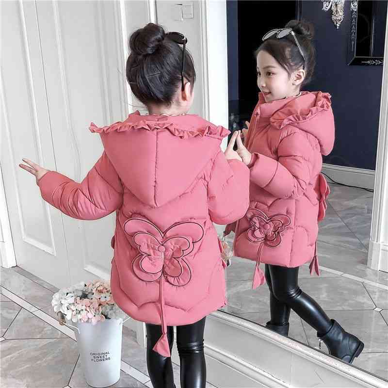 

Girls' winter clothes 2020 new Korean version foreign style children's down girls' medium and long baby cotton jacket, Red