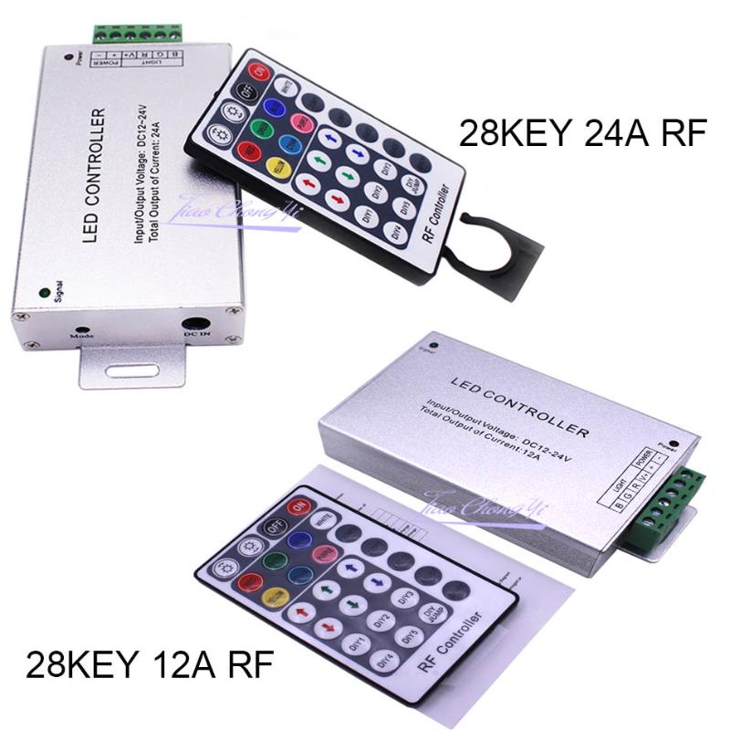 

DC12V-24V 12A 24A 28key RF Wireles Remote Led RGB Controller Dimmer For 3528 Strip Lights Controllers