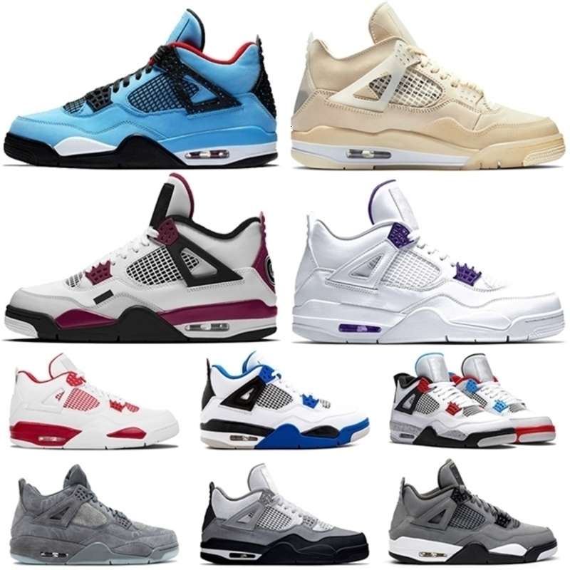 

sail 4 PSGs 4s Travis Scotts Jumpman Alternate Retro womens Mens Basketball Shoes RUSH VIOLET What The Cool Grey Sneakers size 13, 27 encore 40-47