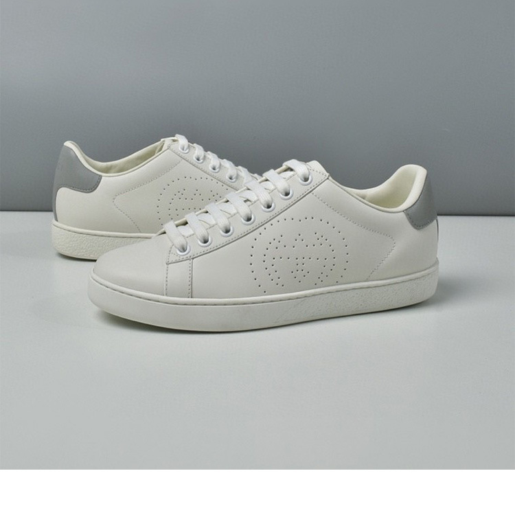 

2021 top quality Bee White casual sneakers leather for men and women, Black;red