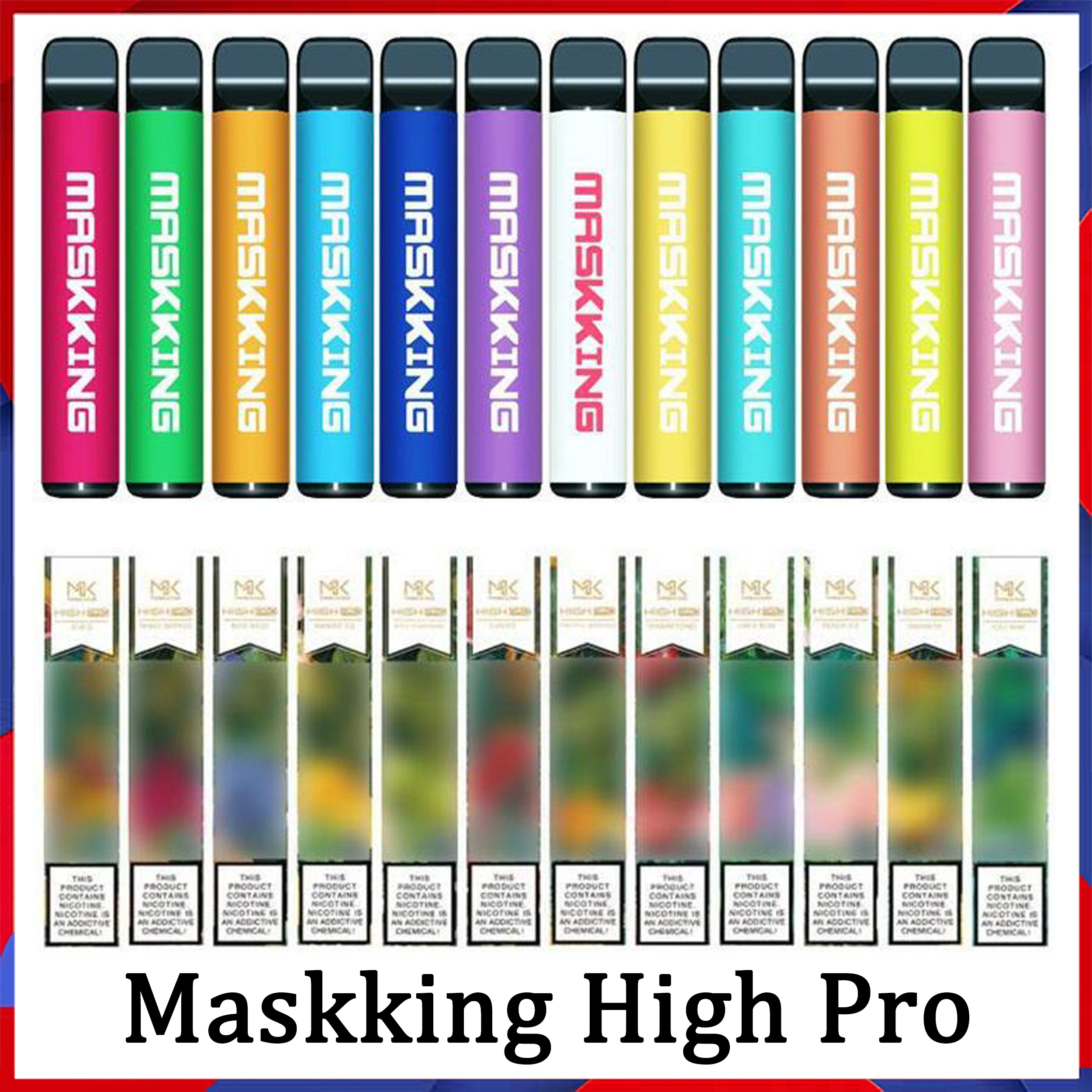 

Maskking High Pro Disposable Device E Cigarette Russia Version 1000 puffs 600mAh 3.5ml Pre-filled Cartridges PK Air Bar Diamomd BANG XXL PUFF