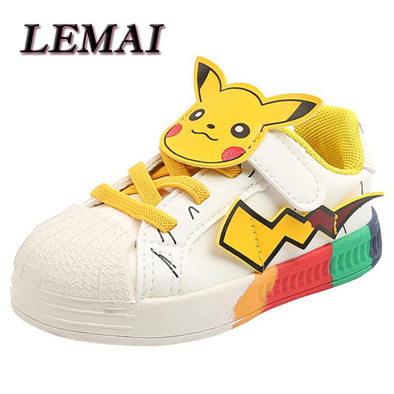 

Boys Sneakers For Kids Shoes Winter Baby Girls Plush Warm Shoes Fashion Cartoon Casual Light Soft Sport Running Childrens Shoes, Yellow