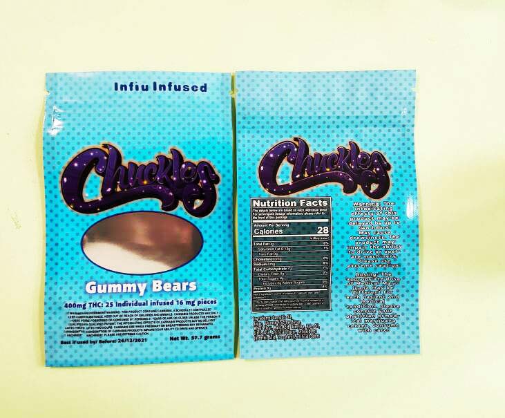 

2021 Chuckles peach ring Zipper Bag 3 Styles Gummy 400mg Packaging stand up pouchNorth America2021